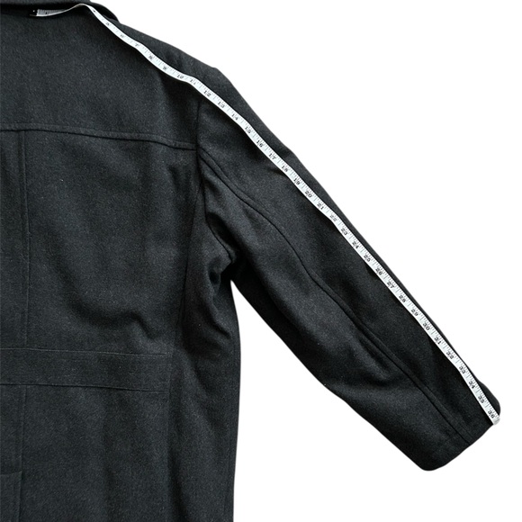 London Fog Mens XL Charcoal Peacoat with Plaid Lining Classic Wool Overcoat - Picture 4 of 7